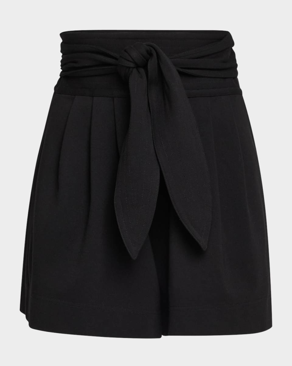 Emmit Pleated Tie-Waist Shorts